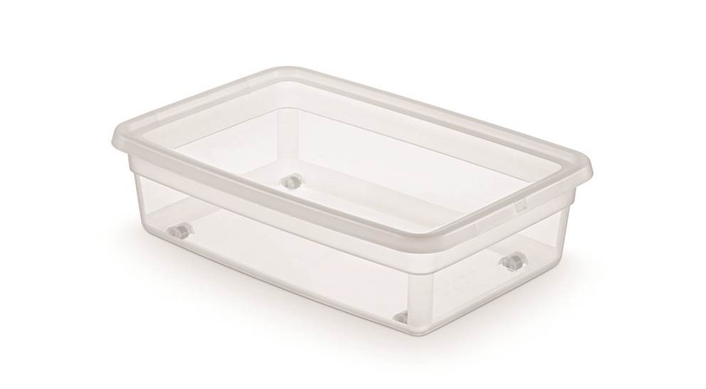 Pojemnik do przechowywania MOXOM Basestore Box, na kółkach, 29l, (580x390x160mm), transparentny