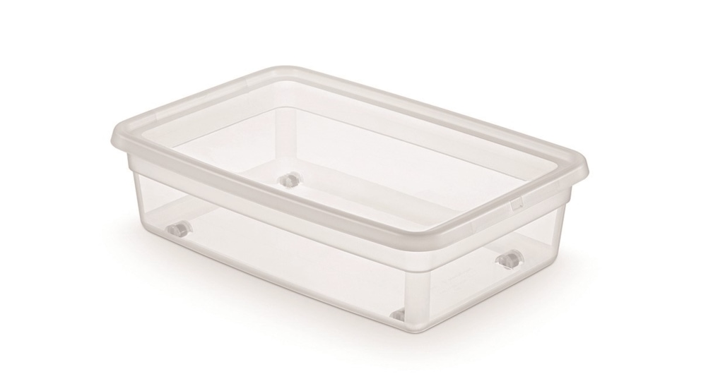 Pojemnik do przechowywania MOXOM Basestore Box, na kółkach, 29l, (580x390x160mm), transparentny