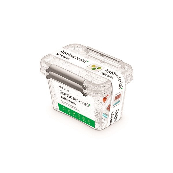 Zestaw pojemników antybakteryjnych MOXOM Antibacterial, 2x0,65l, transparentny