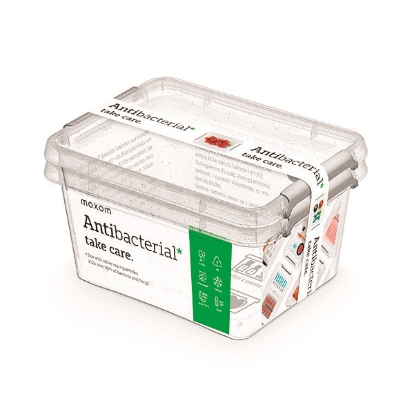 Zestaw pojemników antybakteryjnych MOXOM Antibacterial, 2x2,0l, transparentny