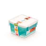 Zestaw pojemników MOXOM Arctic line box, kwadratowe, 3x0,85l, niebieski transparentny