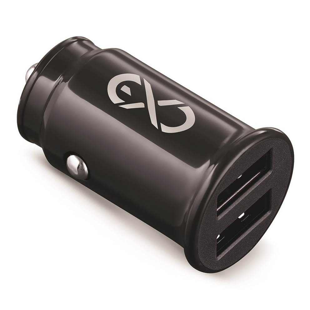 Uniwersalna ładowarka samochodowa EXC Cute, 2xUSB, 2,4A, czarna