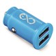 Uniwersalna ładowarka samochodowa EXC Cute, 2xUSB, 2,4A, niebieska