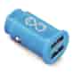 Uniwersalna ładowarka samochodowa EXC Cute, 2xUSB, 2,4A, niebieska