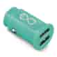 Uniwersalna ładowarka samochodowa EXC Cute, 2xUSB, 2,4A, miętowa