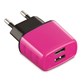 Uniwersalna ładowarka sieciowa EXC Cute, 2xUSB, 2,4A, różowa
