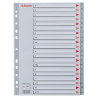 Przekładki plastikowe szare  PP alfabetyczne A4 Esselte, A-Z