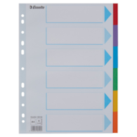 Przekładki, kolorowy karton z kartą opisową A4, Esselte, 6 kart