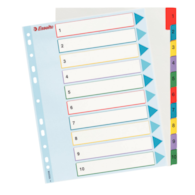 Przekładki karton. Mylar A4 Maxi z lamin. kartą do wielokrotnego opisywania, 1-10