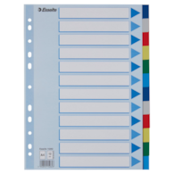 Przekładki plastikowe z PP A4 Esselte, 12 kart