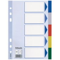 Przekładki plastikowe z PP A5 Esselte, 5 kart