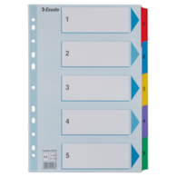 Przekładki kartonowe Mylar  A4 Esselte, biały 1-5
