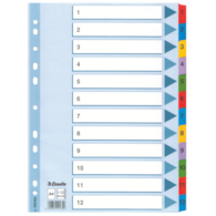 Przekładki kartonowe Mylar  A4 Esselte, biały 1-12