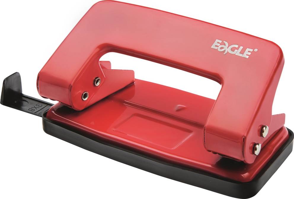 Dziurkacz 709R czerwony dziurkuje do 8 kartek