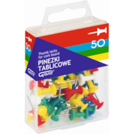 Pinezki tablicowe 50 szt. plastikowe opakowanie