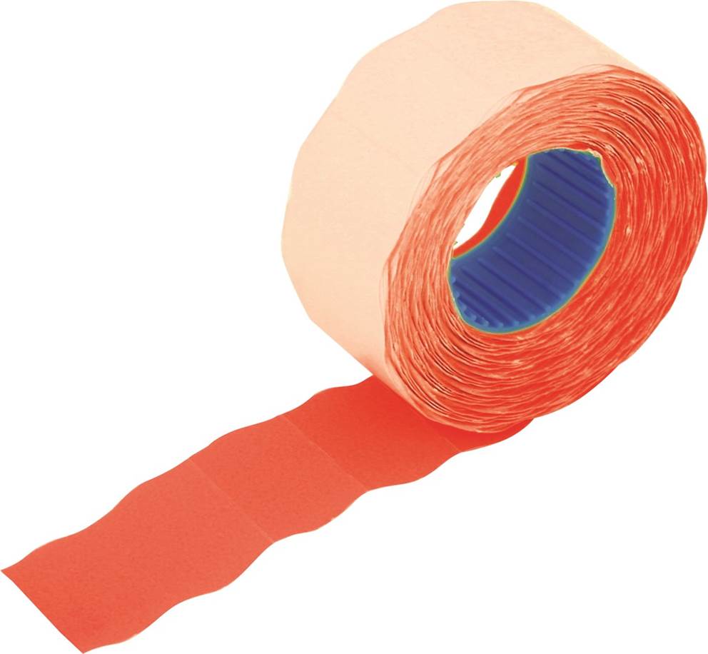 Etykiety falowane 26 x 16 mm czerwony 700 szt. w rolce