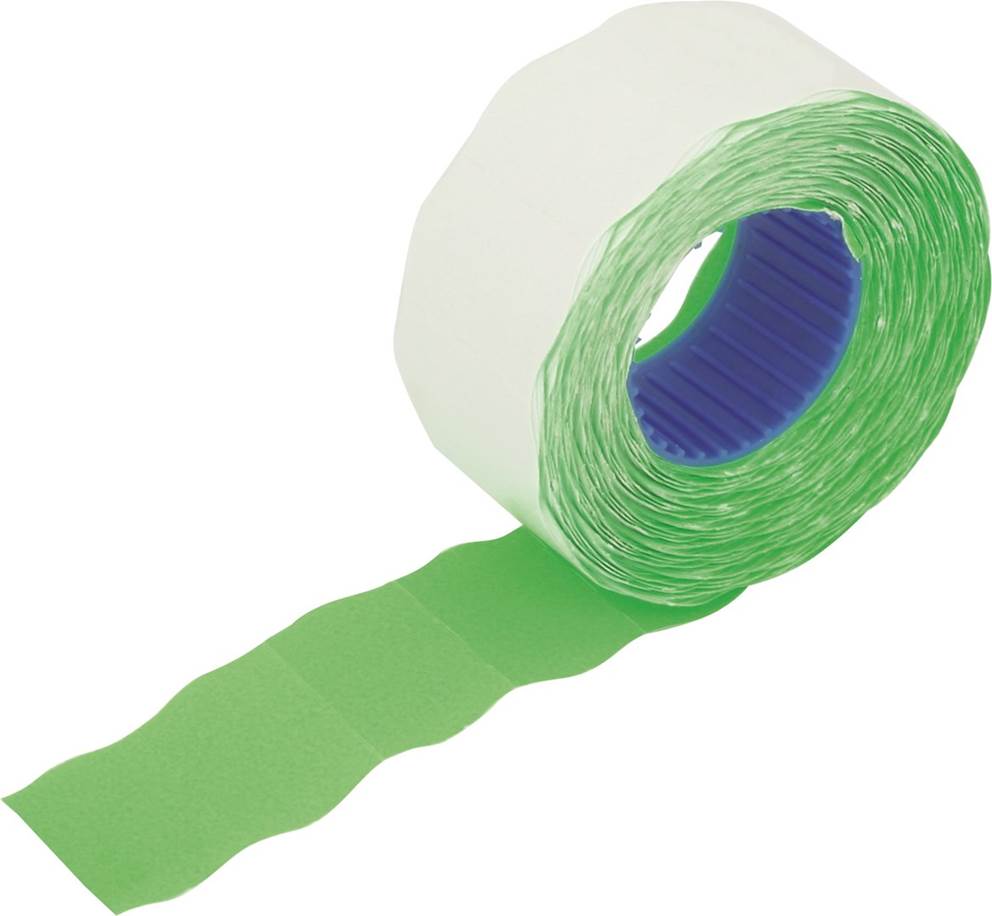 Etykiety falowane 26 x 16 mm zielony 700 szt. w rolce