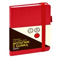 Notes A6 80k krata czerwony z gumką Grand