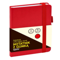 Notes A6 80k krata czerwony z gumką Grand