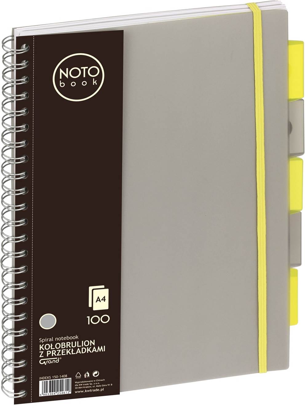 Kołobrulion Grand NOTO Book # A4/100 kartek szary