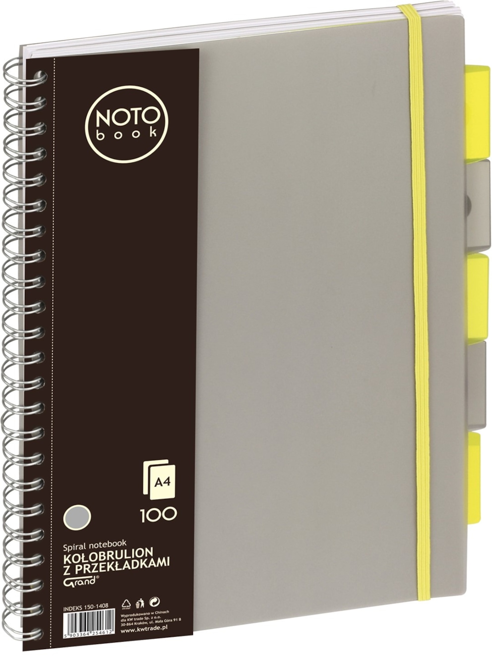 Kołobrulion Grand NOTO Book # A4/100 kartek szary