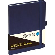 Notatnik GRAND z gumką  A5/80 kartek 80g/linia okładka granatowa