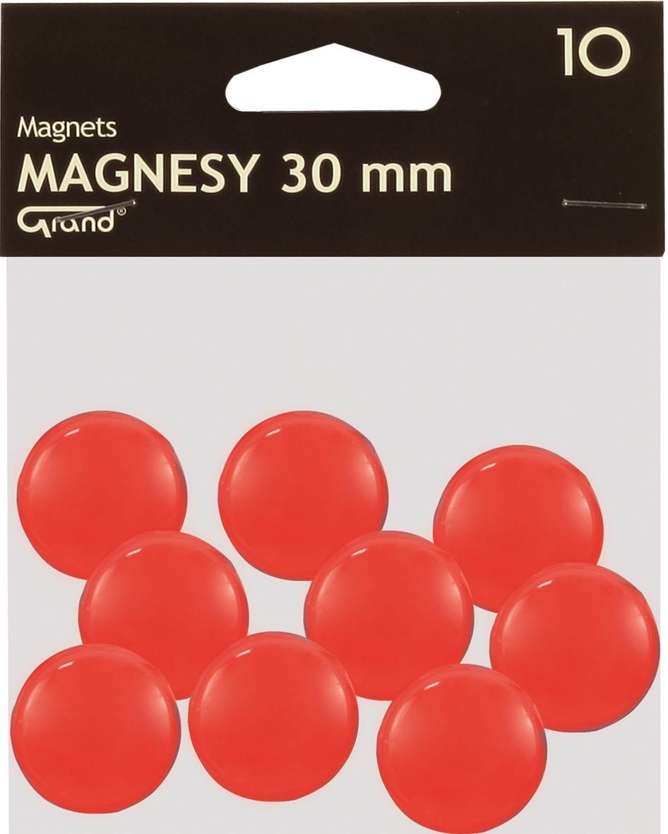 Magnes 30mm GRAND czerwony 10 szt