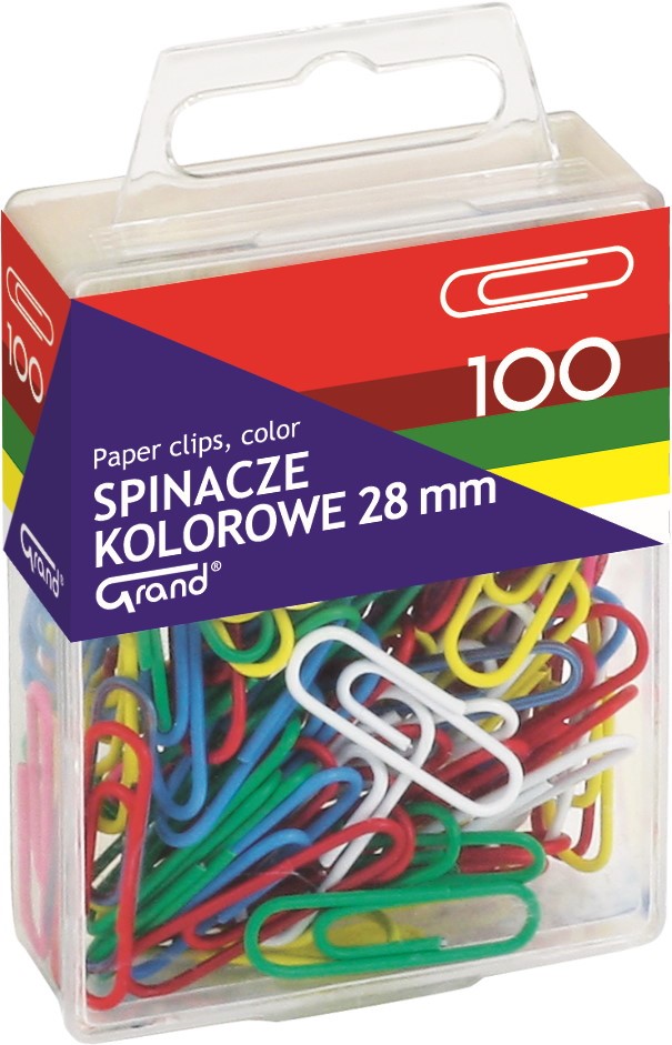 Spinacz R-28 GRAND kolor powlekane/plastikowe op. 100 szt.