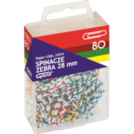Spinacz R-28 Zebra 80 szt. plastikowe opakowanie