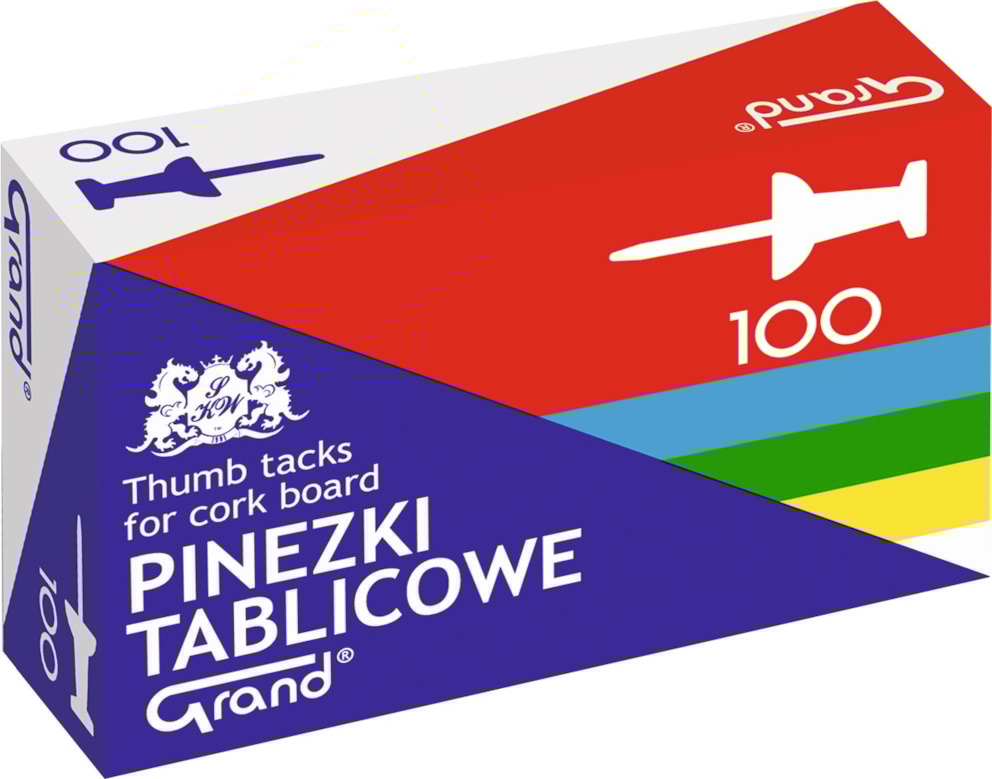 Pinezki tablicowe 100 szt. tekturowe opakowanie