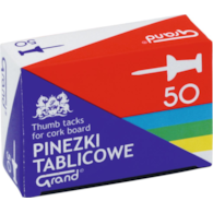 Pinezki tablicowe 50 szt. tekturowe opakowanie