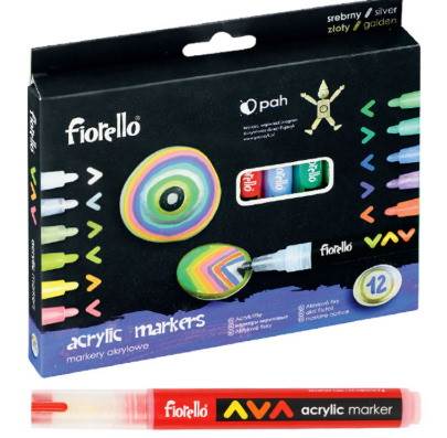 Markery akrylowe FIORELLO GR-1106 12 kol.