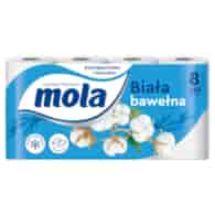 Papier toaletowy biały MOLA biała bawełna op 8 rolek
