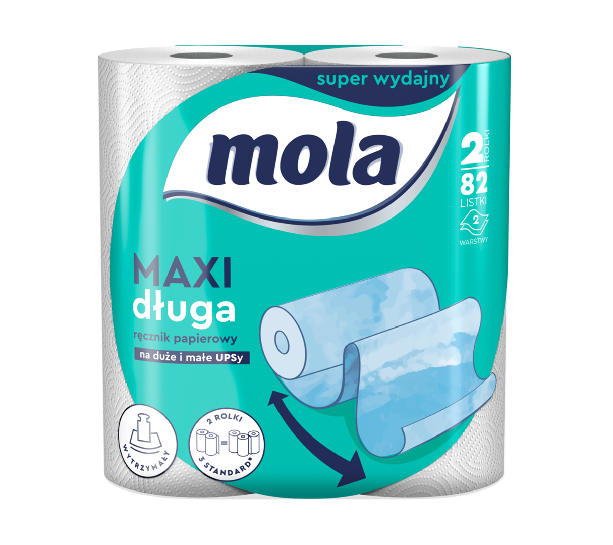 Ręcznik papierowy Mola Maxi Długa op.2 rolki, 2 wartwy, 82 listki