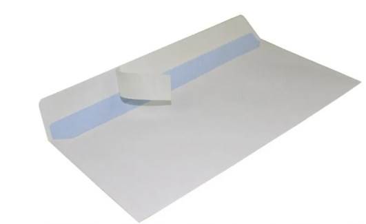 Koperty białe DL HK 110x220mm poddruk niebieski 80g 1000 szt.