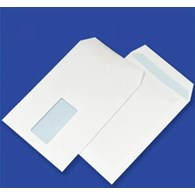 Koperty białe C5 SK kb okno lewe 162x229mm poddruk niebieski 90g 500 szt.