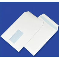 Koperty białe C5 SK kb okno lewe 162x229mm poddruk niebieski 90g 500 szt.