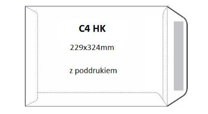 Koperta C4 biała HK poddruk szary  229x324