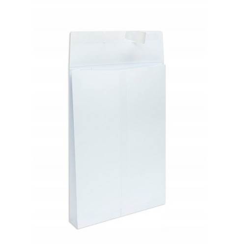 Koperta C4 biała HK z paskiem rozszerzana RBD . 130g. Karton zawiera 250 sztuk