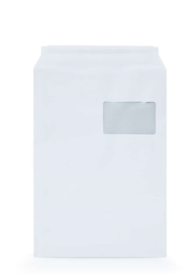 Koperty białe C4 HK okno prawe 229 x 324 poddruk niebieski 90g 250 szt.