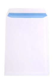 Koperty białe C4 HK okno lewe 229x324mm poddruk niebieski 90g 250 szt.