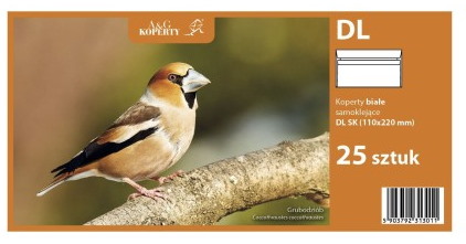 Koperty białe DL HK (110 x 220 mm) 25 szt. 6807