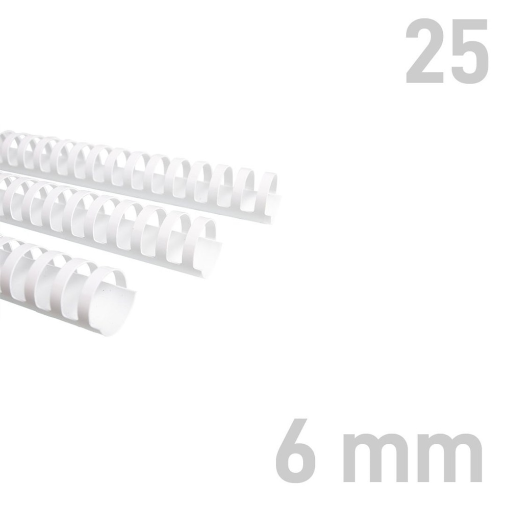 Grzbiety plastikowe - O.COMB Okrągłe - A4 6mm 25szt białe