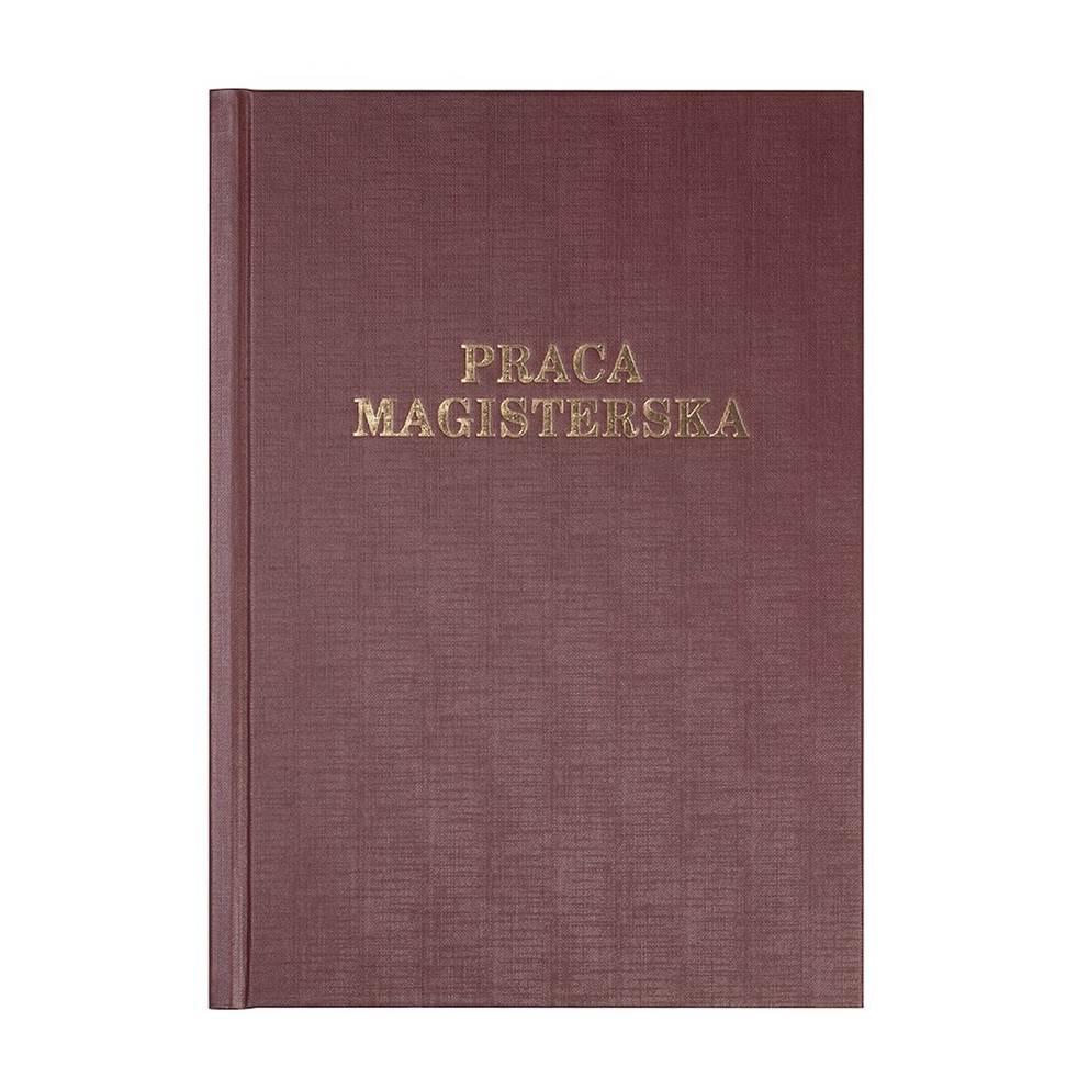 Okładka twarda z napisem - O.HARD Classic - 304 x 212 mm (A4+ pionowa) - Praca Magisterska A BORDOWA OPUS