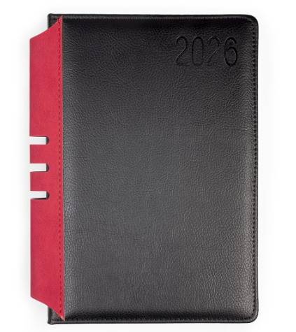 O.Diary A5, Jowisz, czarno-czerwony, na rok 2026 uklad dzienny