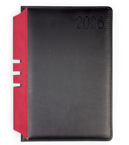 O.Diary A5, Jowisz, czarno-czerwony, na rok 2026 uklad dzienny
