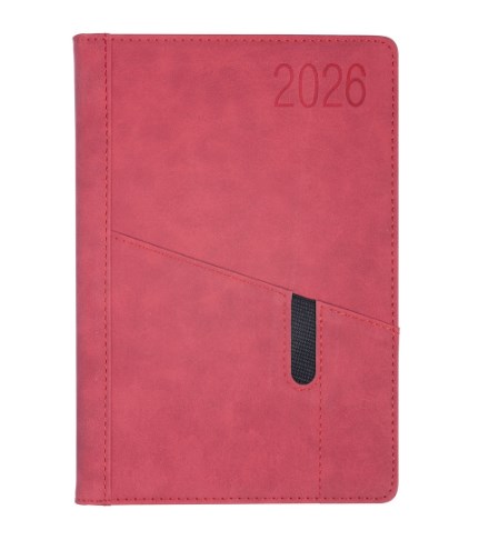 O.Diary A5, Saturn, czerwony, na rok 2026 układ dzienny