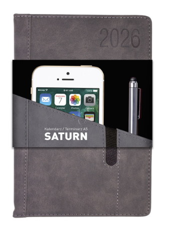O.Diary A5, Saturn, czarny, na rok 2026 układ dzienny