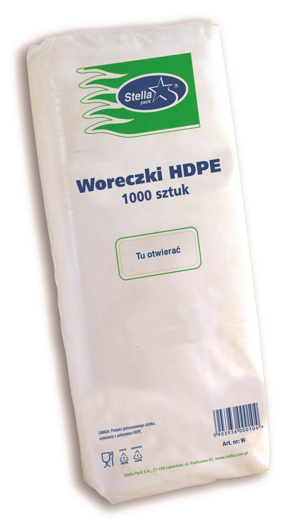 Woreczki STELLA, 14/4/26 cm, 1000 szt., bezbarwny