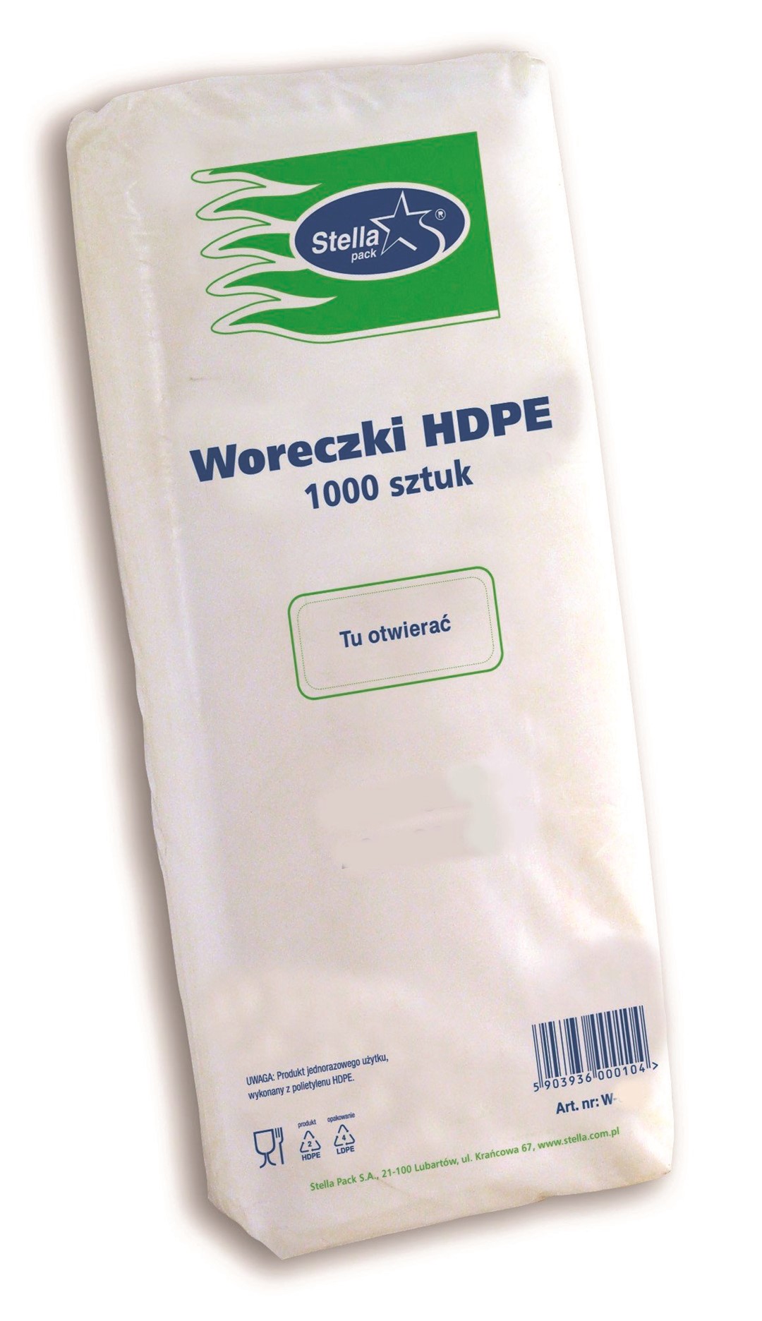Woreczki STELLA, 14/4/32 cm, 1000 szt., bezbarwny